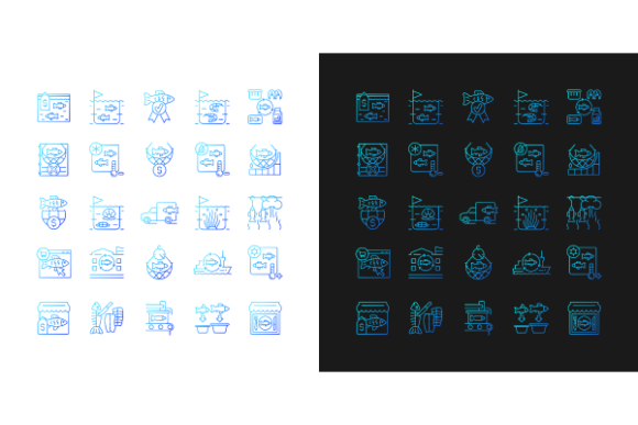Elevating Maritime Visuals with the Fishing Industry Gradient Icons Bundle