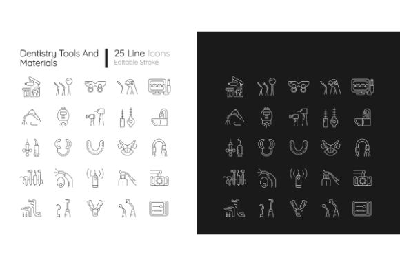 Elevating Medical Design with the Dentistry Tools Linear Icons Bundle