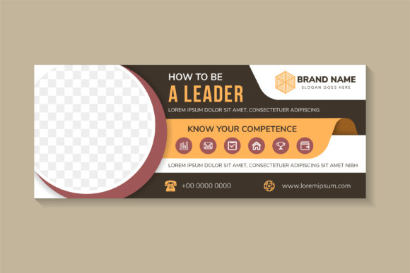 How to Be Leader Brown Horizontal Banner Design