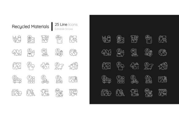 Recycled Materials Linear Icons Bundle: A Strategic Tool for Eco-Friendly Design