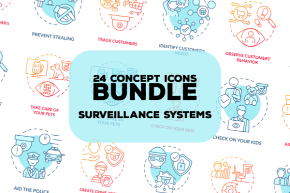 Surveillance System Icons Bundle: Integrating Security Visuals into Professional Design Workflows