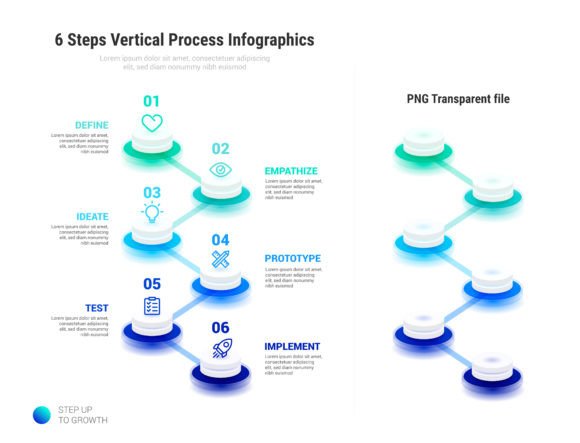 Unlocking Visual Storytelling: The Power of 6 Steps Vertical Process Infographics
